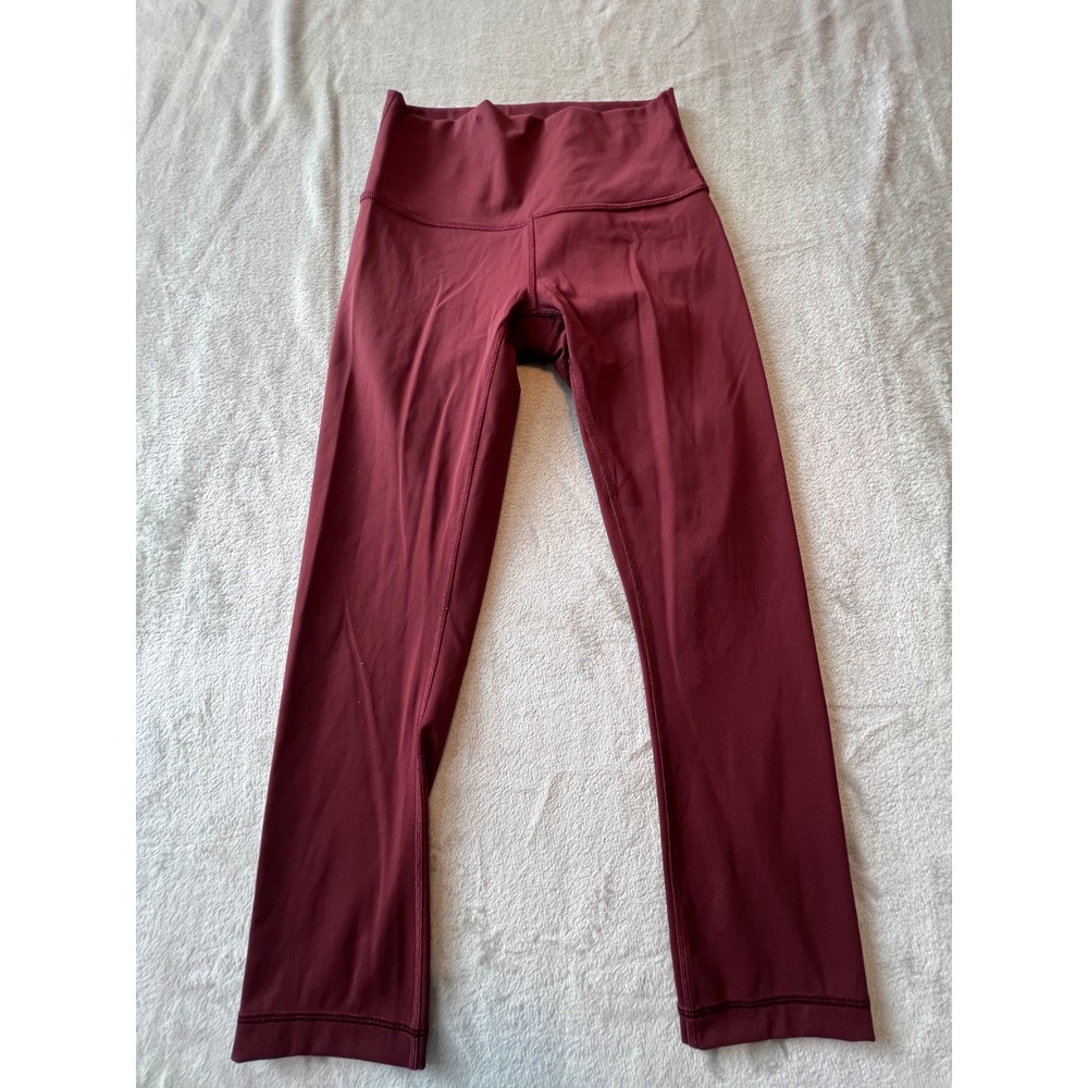 Lululemon Align High-Rise Crop 21 Leggings Women 4 Red Merlot Yoga Pants